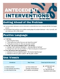 Preventive (Antecedent) Strategies for Problem Behavior