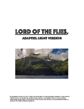 Preview of Preview: Lord of the Flies, Adapted -light version