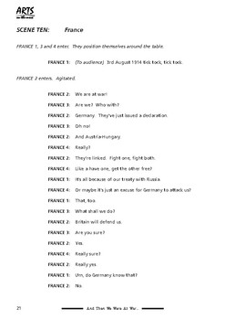 Preview of Preview Pages For And Then We Were At War Readers Theater Drama Club Script 
