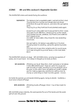 Preview of Preview Pages For The War of the Vegetables Readers Theater Drama Club Script