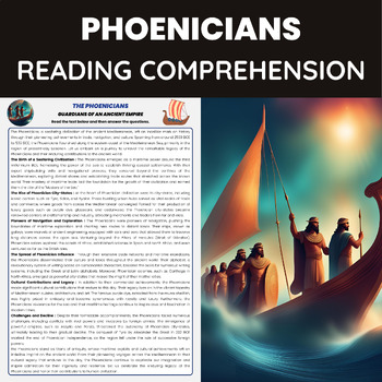 Preview of Phoenicians Reading Comprehension Passage | Mediterranean Ancient Civilization