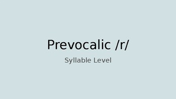 Preview of Prevocalic /r/: CV and CVC words shapes