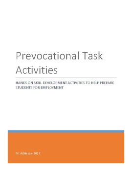 Preview of Prevocational Task Activities - hands-on tasks to build employment skills