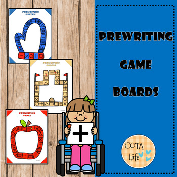 Preview of Prewriting Game Boards (Color & B/W)