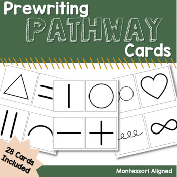 Preview of Prewriting Pathway Cards Tracing, Sand Tray, Dough Mats