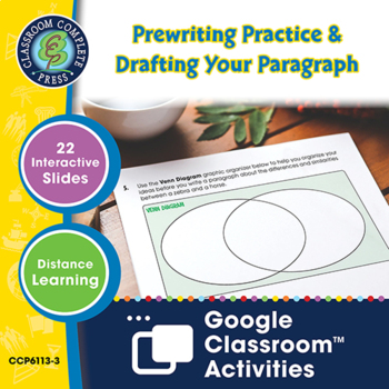 Preview of Prewriting Practice & Drafting Your Paragraph - Google Slides Gr. 5-8