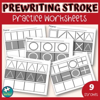 Preview of Prewriting Strokes Practice Worksheets for Preschool, Kindergarten & Special Ed