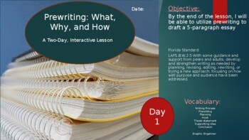Preview of Prewriting: What, Why, and How  A Two-Day, Interactive Lesson