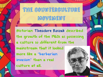Preview of Prezi Presentation - "The Counterculture Movement" w/Guided Notes Worksheet