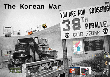 Preview of Prezi Presentation - "The Korean War" with Guided Notes Worksheet