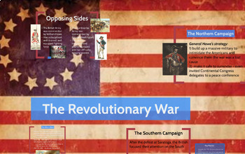 Preview of Prezi Presentation - "The Revolutionary War" with Guided Notes Worksheet