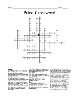 Price Crossword by Keepin it CTE TPT
