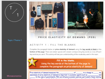 Preview of Price Elasticity of Demand WORKSHEET