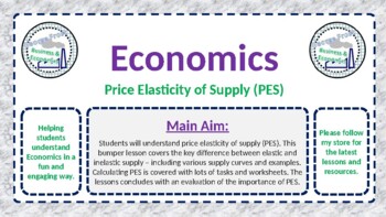 Preview of Price Elasticity of Supply (PES) - Supply Curves, Calculations & Evaluating PES