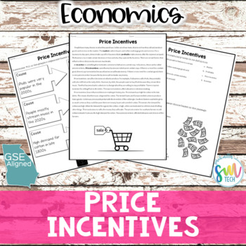 Preview of Price Incentives Reading Worksheet Packet (SS4E1b) GSE Aligned, NO PREP