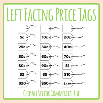 Price Tag Templates - Put Behind Objects for Instant Money Math Clip Art