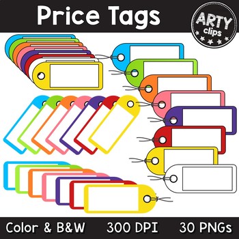 Preview of Price Tags Clipart Gift Tags Frames (30 PNGs) Math {Arty Clips}
