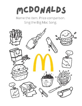 Preview of Prices. McDonald's Menu. Comparison. Food. Math. ESL. EFL. ELA. Research.