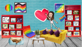 Pride Library - Interactive Bitmoji Classroom *EDITABLE* (
