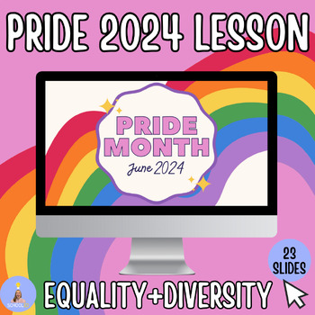 Preview of Pride Month 2024 LGBTQ+ Lesson with Activities- Middle/High School- Editable