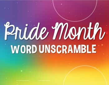 Preview of Pride Month: A Vocabulary Word Unscramble