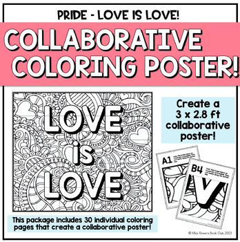 Preview of Pride Month Activity - Craft - Collaborative Coloring - Poster - LGBTQ+