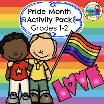 Preview of LGBTQ+ Pride Month Activity Pack Grades 1-2