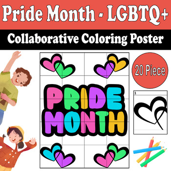 Preview of Pride Month Collaborative Coloring Poster | LGBTQ+ | Classroom Activity