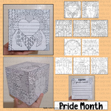 Pride Month Craft Cube LGBTQ Flag Coloring Pages Activitie
