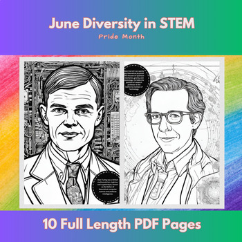 Preview of Pride Month June Elementary in STEM: Diversity Coloring Worksheets