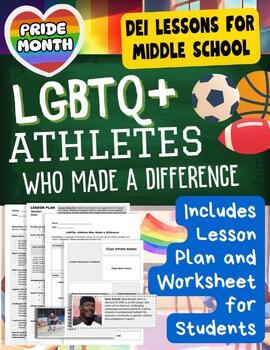 Preview of Pride Month Important LGBTQ+ Athletes DEI Research Middle School ELA No Prep