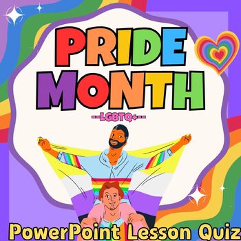 Preview of Pride Month LGBTQ Equality PowerPoint slide lesson quiz for 1st 2nd 3nd