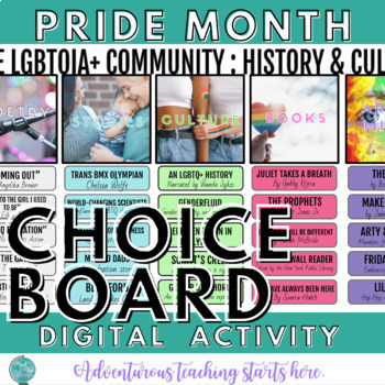 Preview of Pride Month & LGBTQIA+ History & Culture:  Digital Choice Board Activity