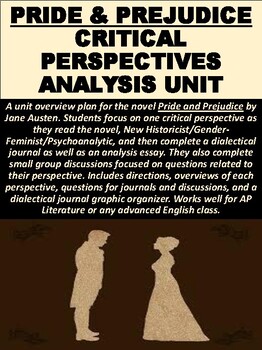 Preview of Pride & Prejudice Critical Perspectives Analysis Unit