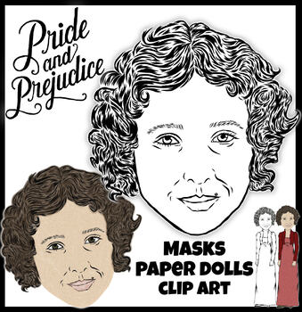 Preview of masks to support reading Austen's Pride and Prejudice, library display