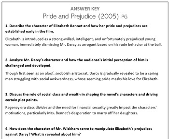 Preview of Pride and Prejudice (2005) - Movie Questions