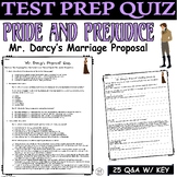 Pride and Prejudice Quiz and Reading Comprehension Test Pr