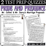 Pride and Prejudice Quiz and Reading Comprehension Test Pr