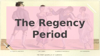 Preview of Pride and Prejudice: Regency Period Context resource