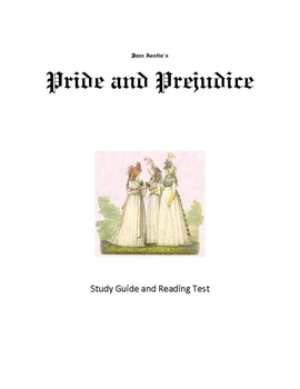 Preview of Pride and Prejudice Study Guide and Reading Tests-CCSS