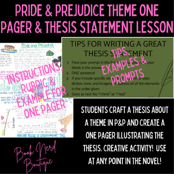 pride and prejudice thesis statements