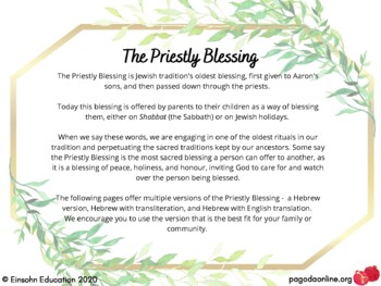 Preview of Priestly Blessing Program - Birkat Kohahim