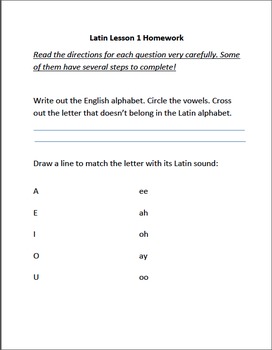 Preview of Prima Latina Supplemental Quizzes & Homework