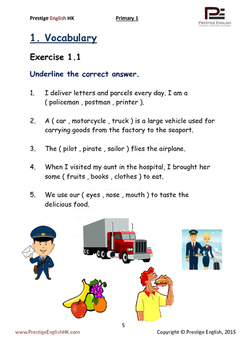 English Exercise Book – Primary 1 SAMPLE FREE FREEBIE