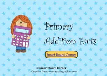 Preview of Addition Facts Primary Smart Board Lesson