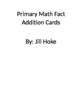 Preview of Primary Addition Math Fact Cards