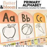 Primary Alphabet Posters with Beginning Sound Pictures Gro