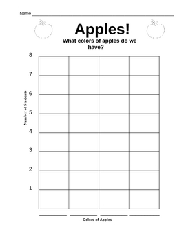 Preview of Primary Apple Graph with Apple Coloring Cards