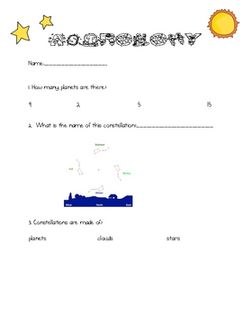 Preview of Primary Astronomy Unit