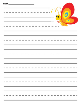 Primary Butterfly Lined Paper by Teacher Vault | TpT